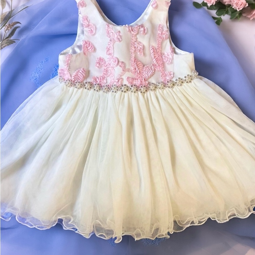 American Princess Cream and Pink Floral Dress